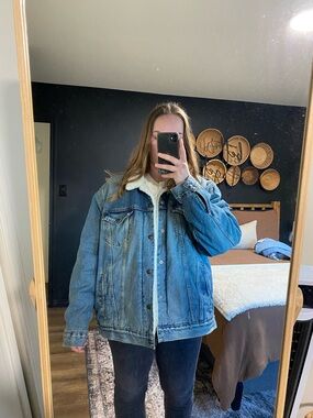Levi's Light Blue Denim Sherpa Jacket